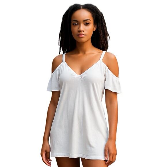INC International Concepts Tops - INC INTERNATIONAL CONCEPTS Woman’s White Cold Shoulder Rayon Blouse Size XL NWT